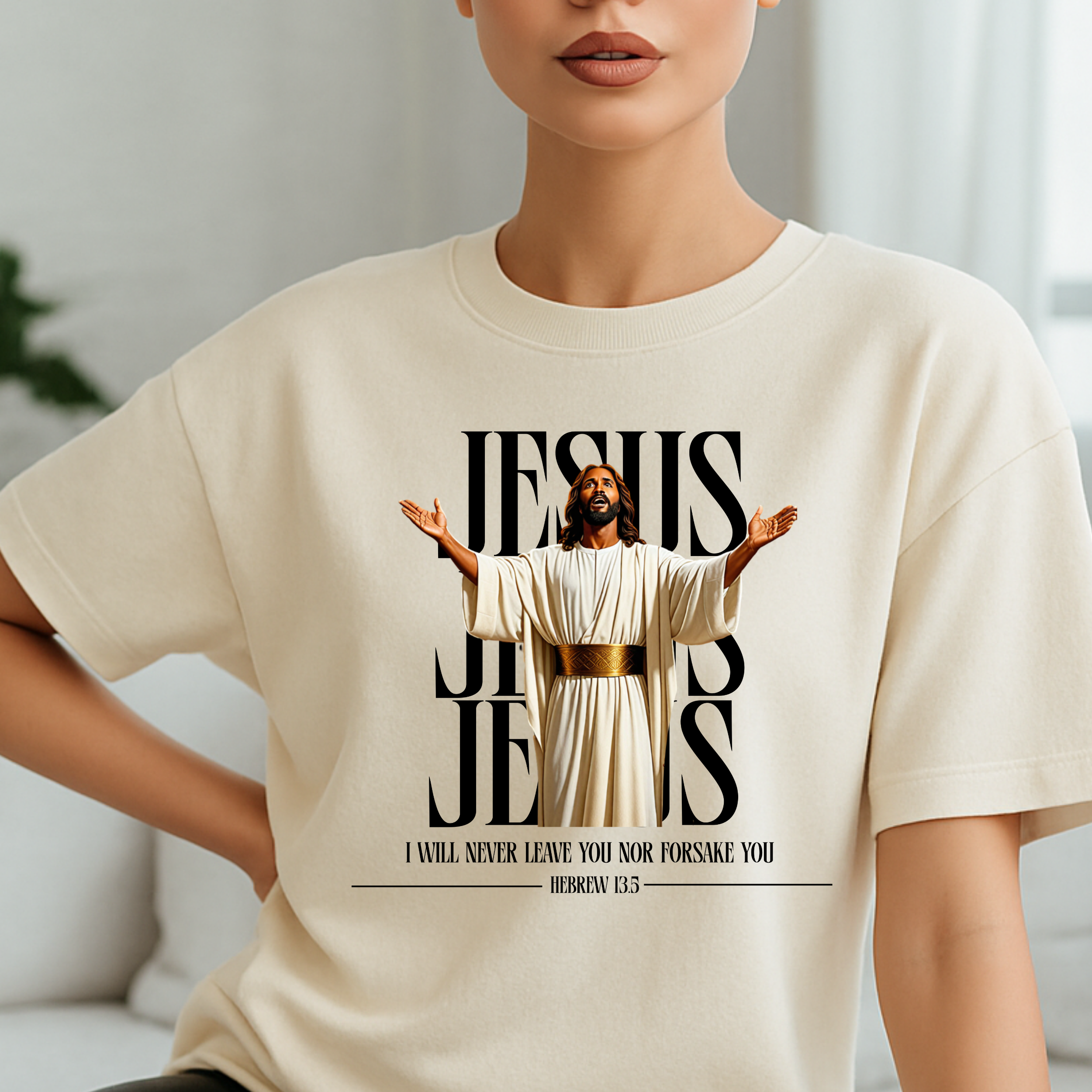 Jesus Jesus Jesus Hebrew 13:5 T-Shirt