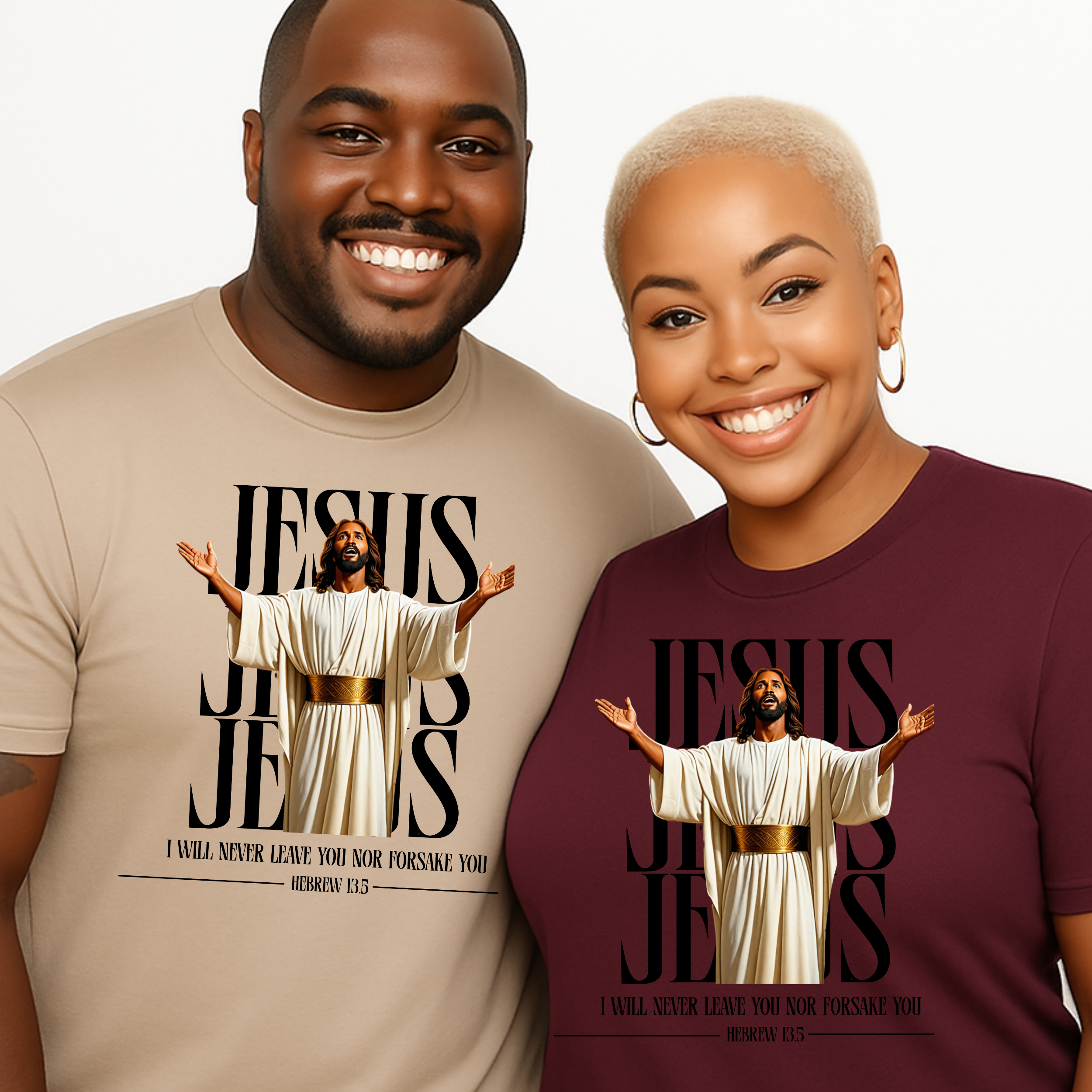 Jesus Jesus Jesus Hebrew 13:5 T-Shirt