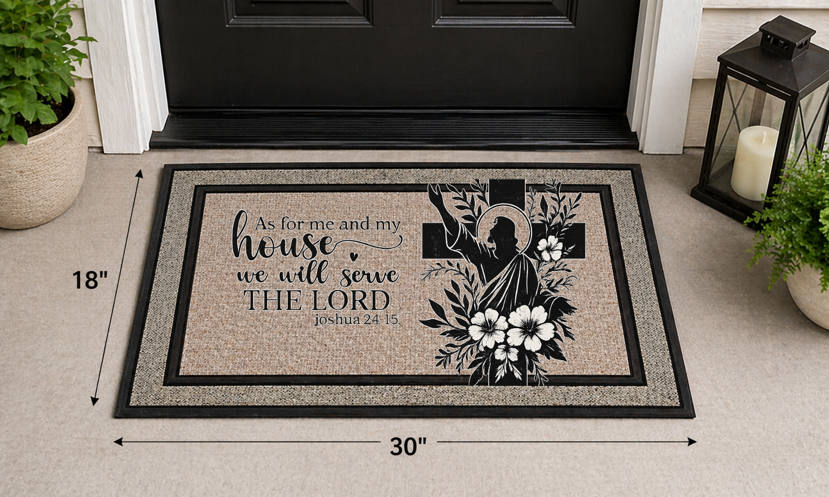 Personalized Doormat | Custom Welcome Mat | Funny, Faith-Based & Aesthetic Front Door Mats | 18x30 Outdoor Rug