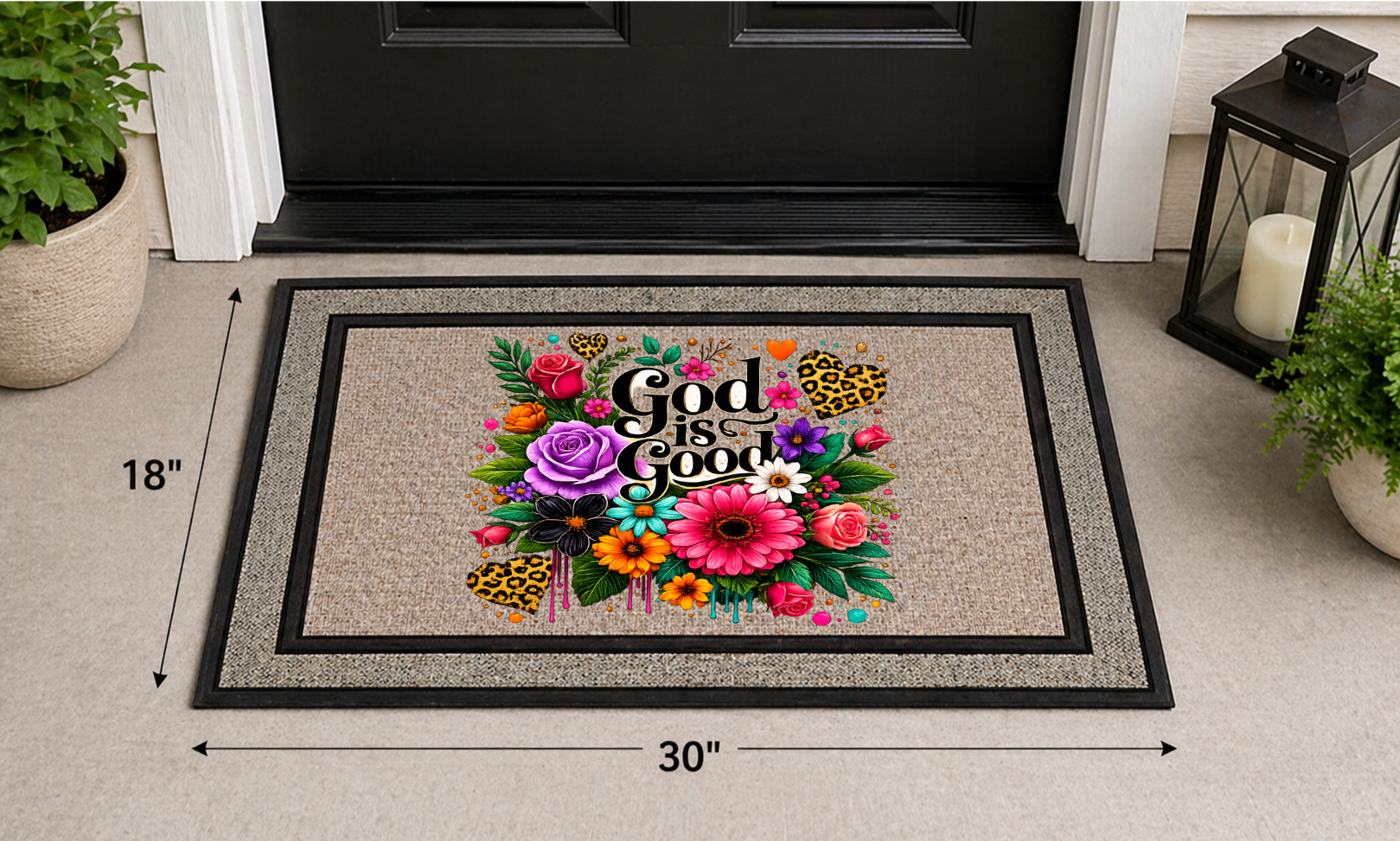 Personalized Doormat | Custom Welcome Mat | Funny, Faith-Based & Aesthetic Front Door Mats | 18x30 Outdoor Rug