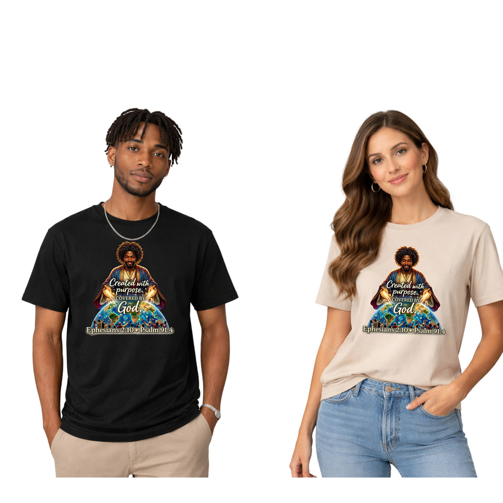 Created with Purpose. Covered by God T-Shirt